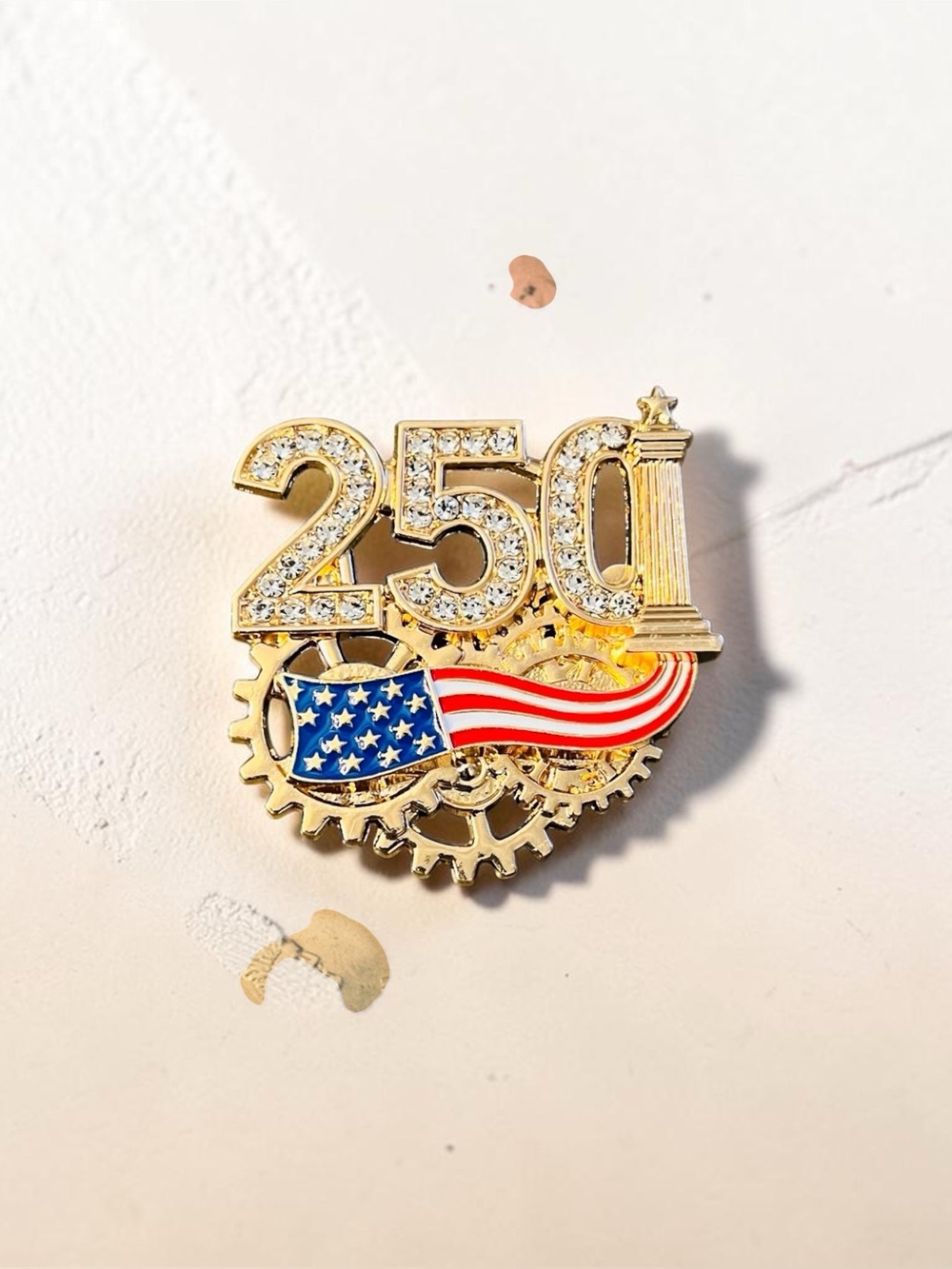Gold Tone 250th Americana Brooch